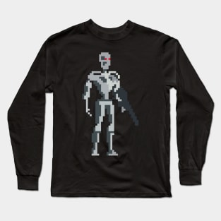 Pixel-art Robot Long Sleeve T-Shirt